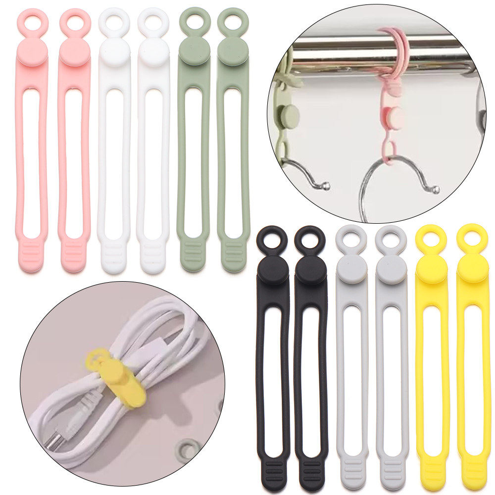 Travel Cable Organizer - 4 шт./упаковка. Цветные силиконовые стяжки для