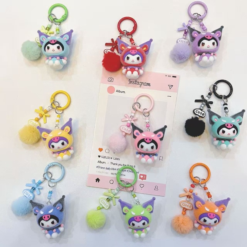 Kawaii Tech Accessories - Модный брелок-фигурка Куроми из смолы, милый