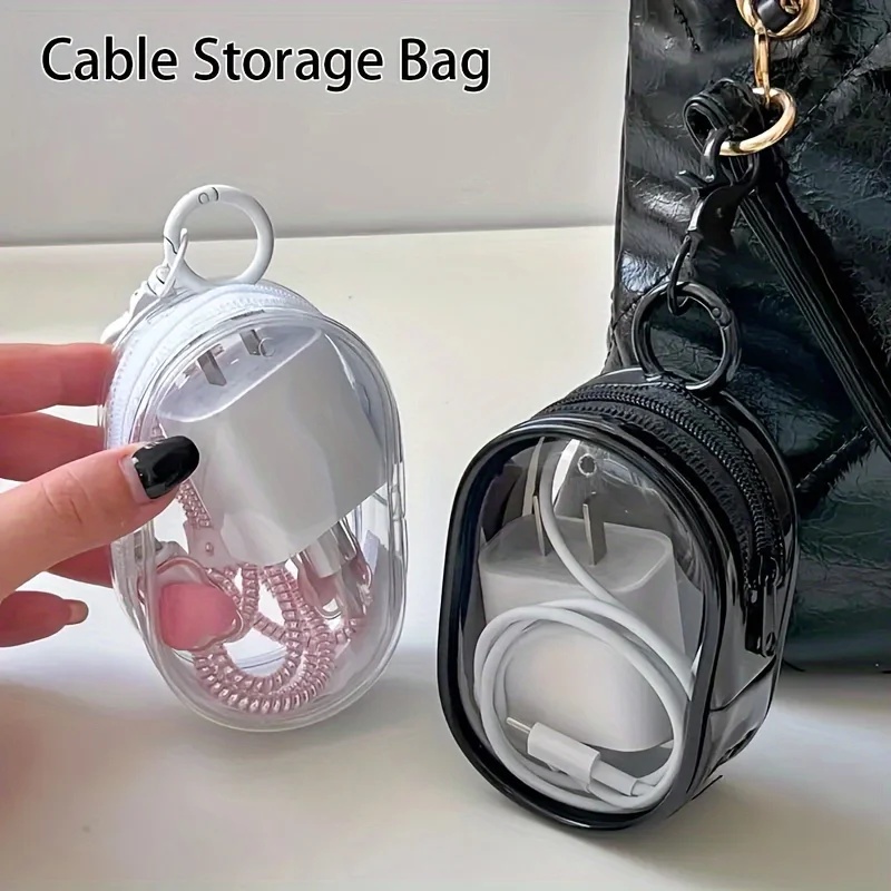 Travel Cable Organizer - Портативный мини-прозрачный мешочек на молнии -