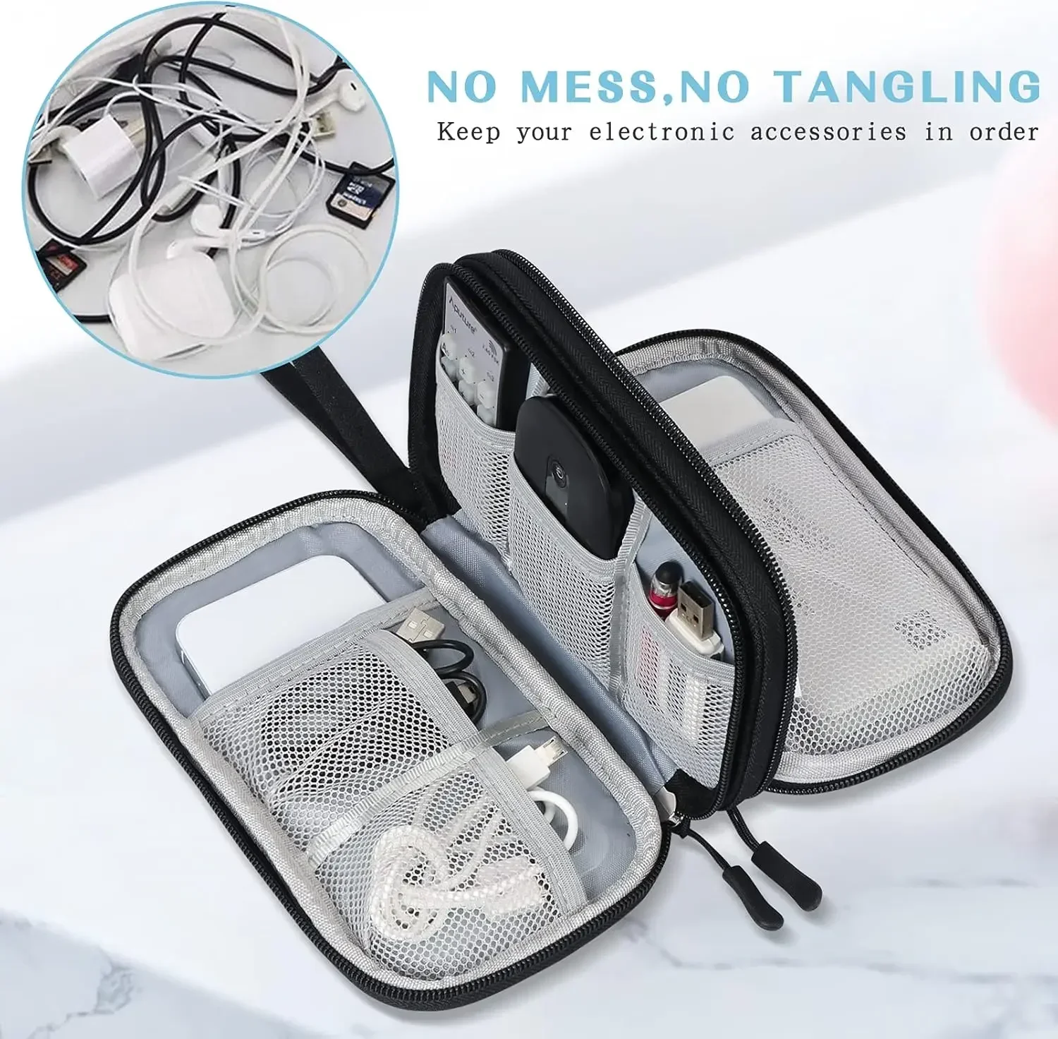Дорожная сумка для кабелей, по – обзор и цена Travel Cable Organizer